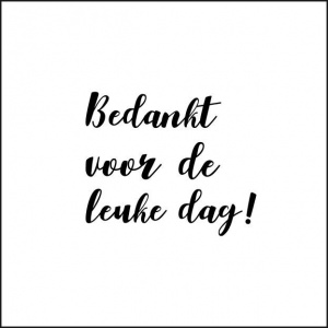 Wenskaart “Bedankt voor de leuke dag” – 150 x 150 mm – Inclusief Envelop