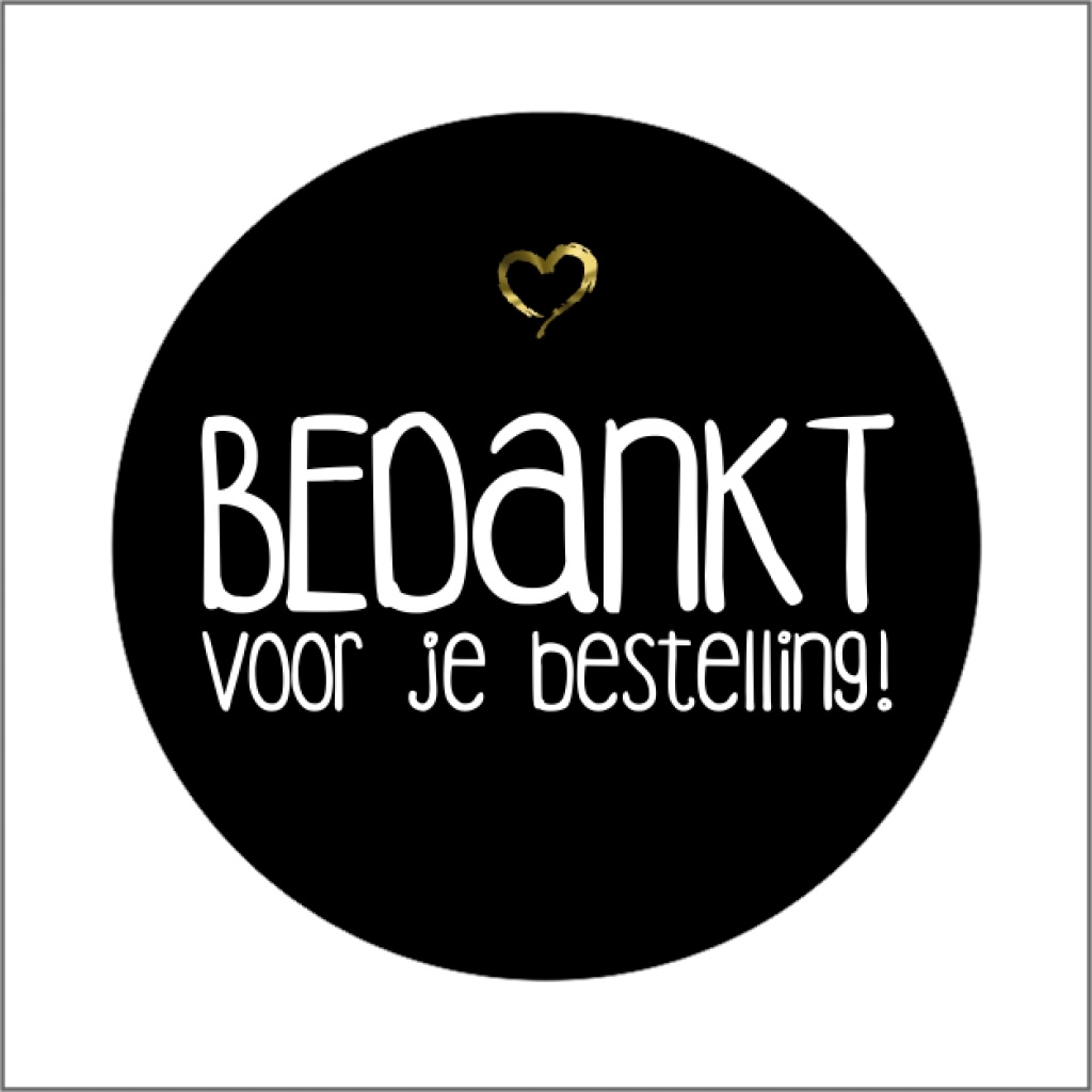 Webshop etiket – XL zwart