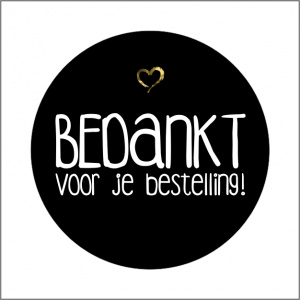 Webshop etiket – XL zwart