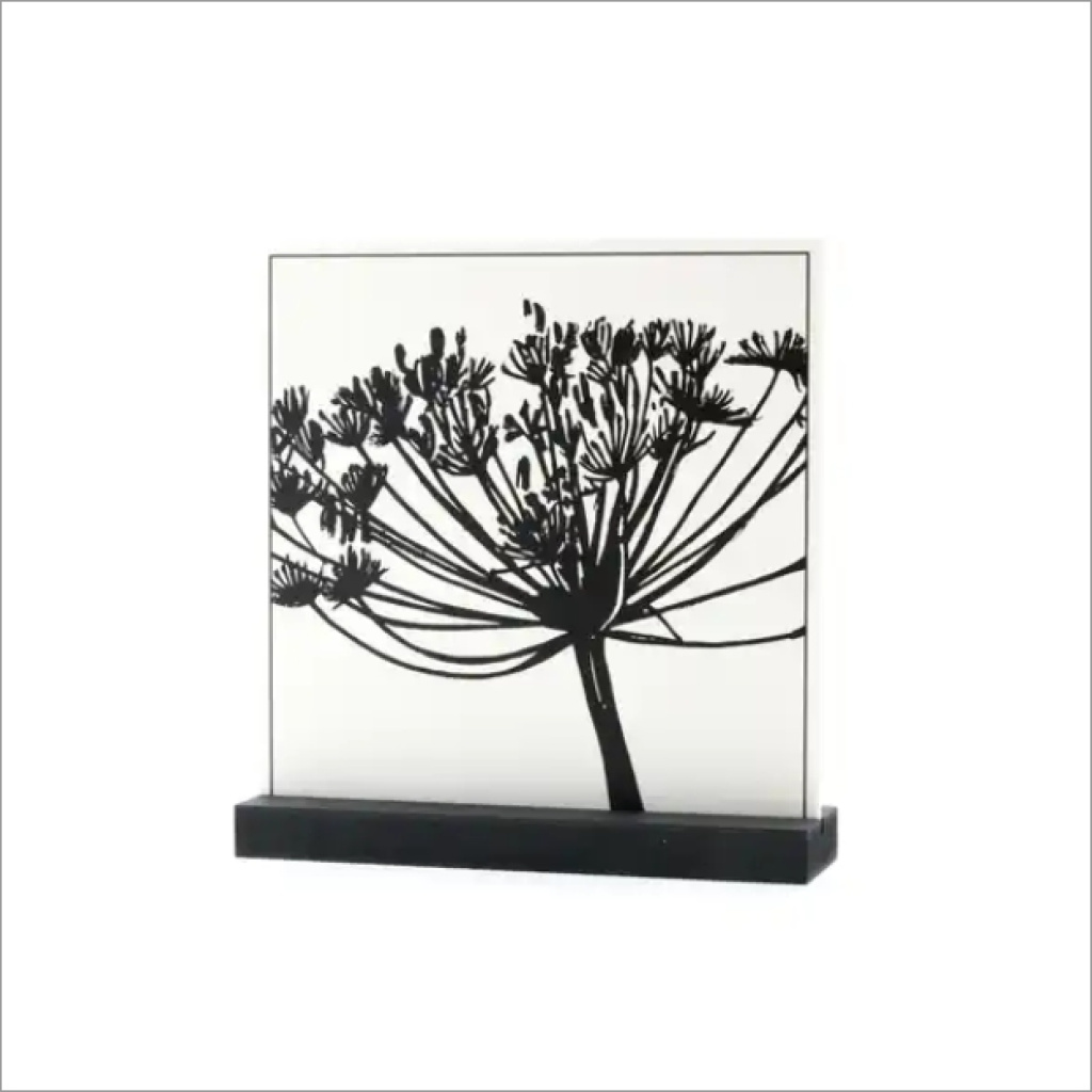 Decoplaatje – botanische tak – met houder