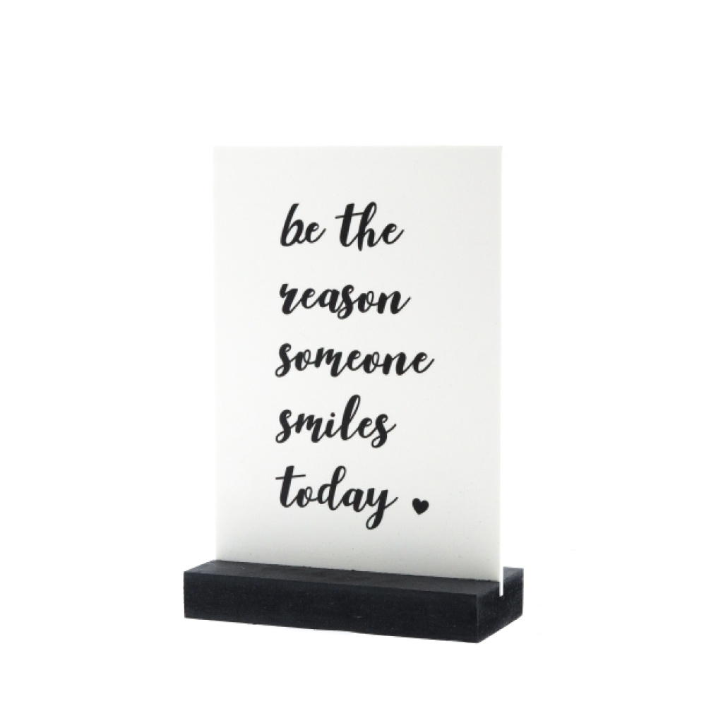 Decoplaatje – be the reason – met houder