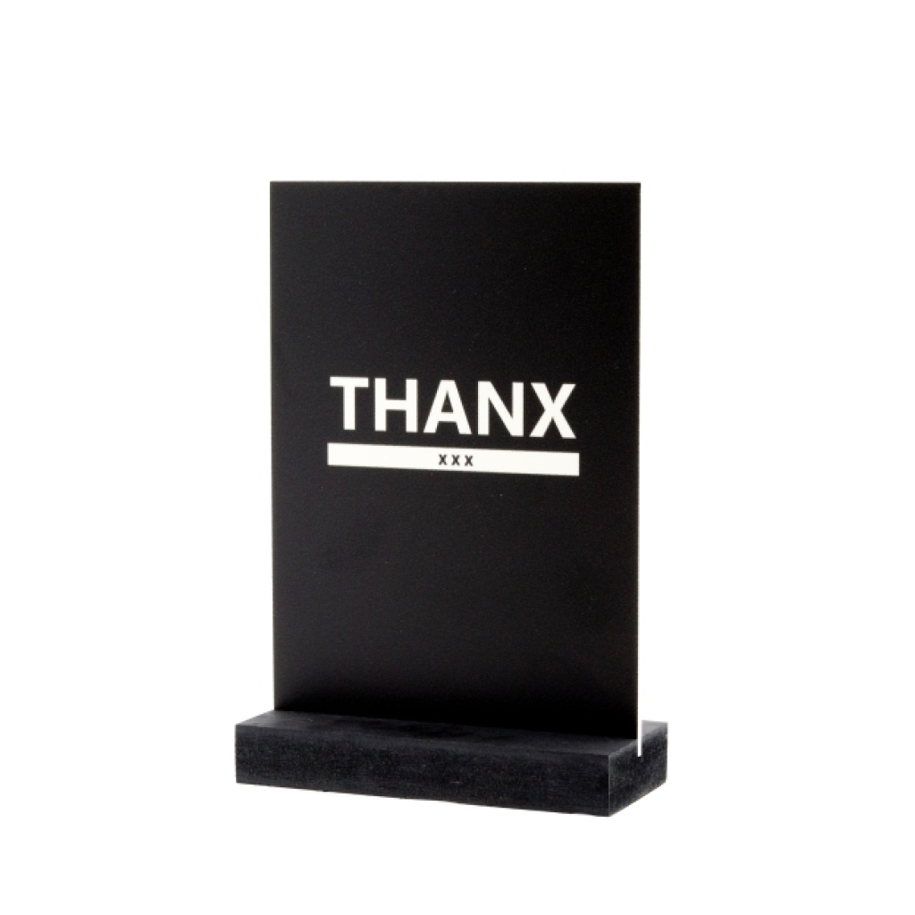 Decoplaatje – Thanx – met houder