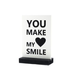 Decoplaatje – you make my hart smile – met houder