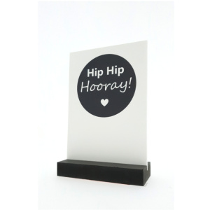 Decoplaatje – hip hip Hooray – met houder
