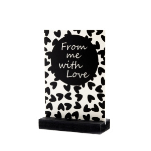 Decoplaatje – from me with love – met houder