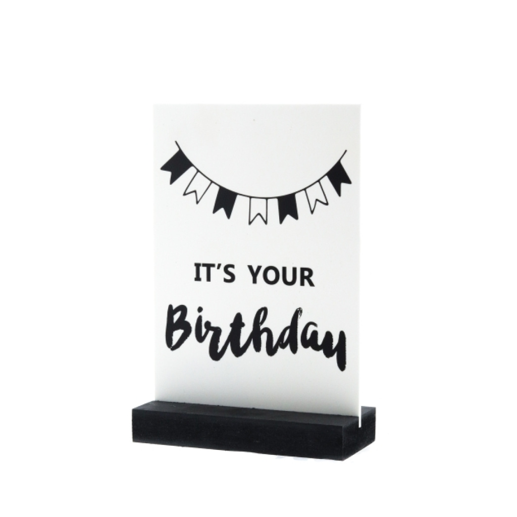 Decoplaatje – it’s your birthday – met houder