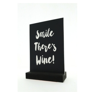 Decoplaatje – Smile there’s wine – met houder