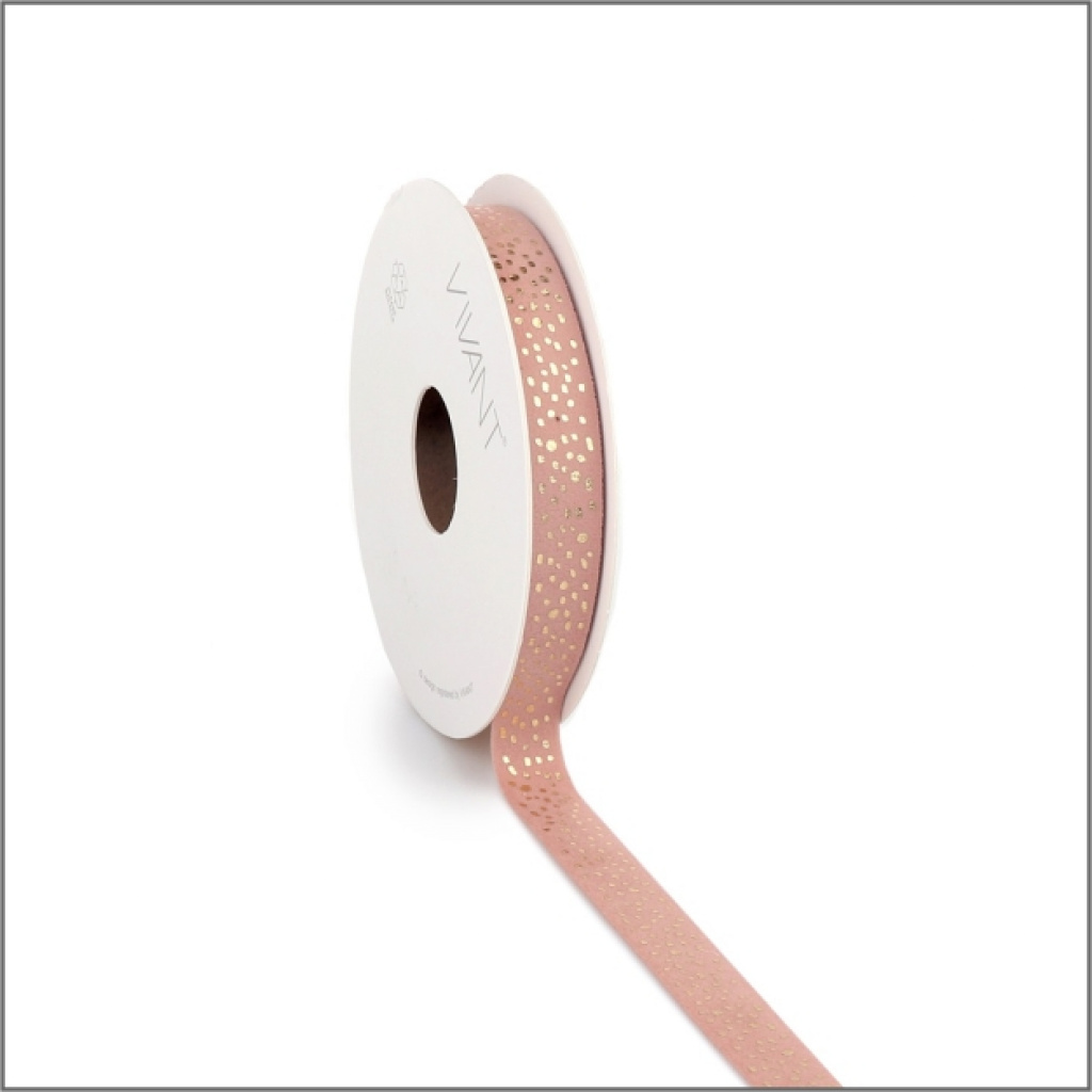 Velvet lint – 5 meter – Dotty - stipjes – rose