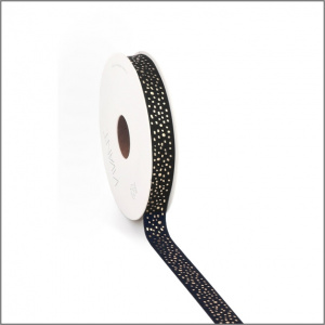 Velvet lint – 5 meter – Dotty - stipjes – black