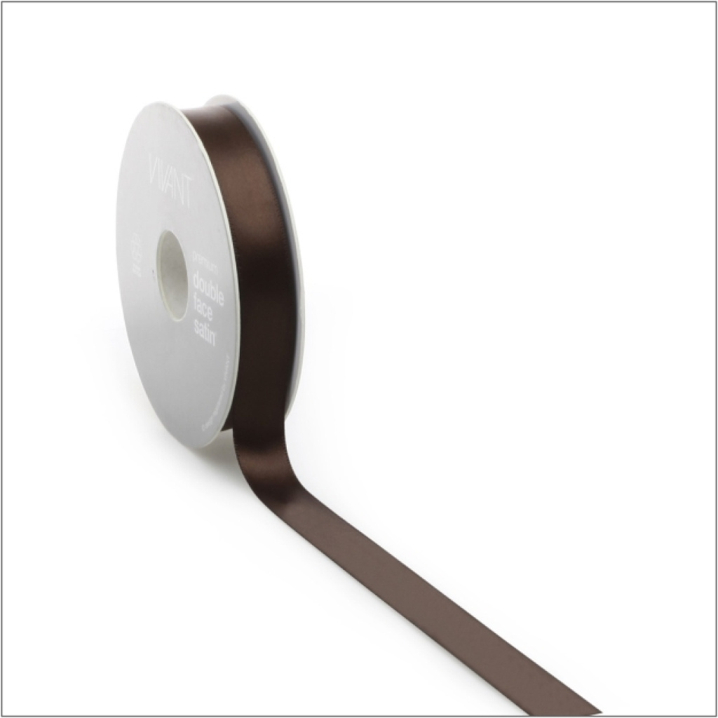 Double faced satijn – 25 meter – bruin