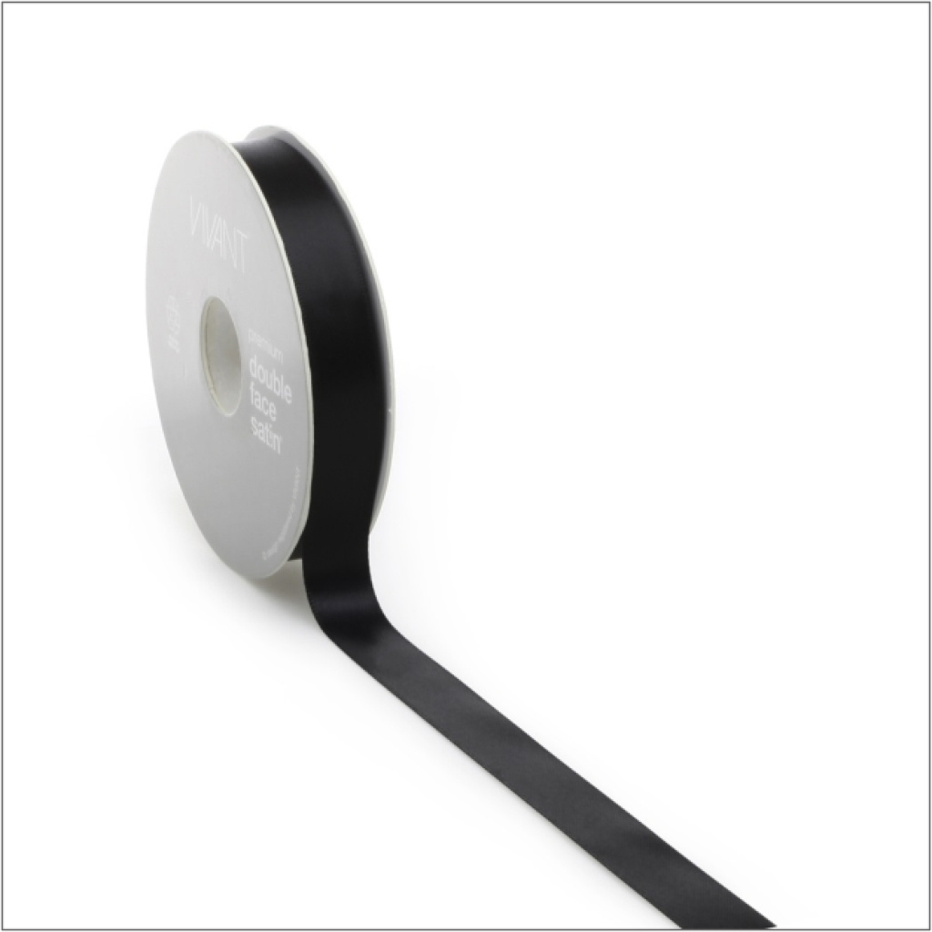 Double faced satijn – 25 meter – black