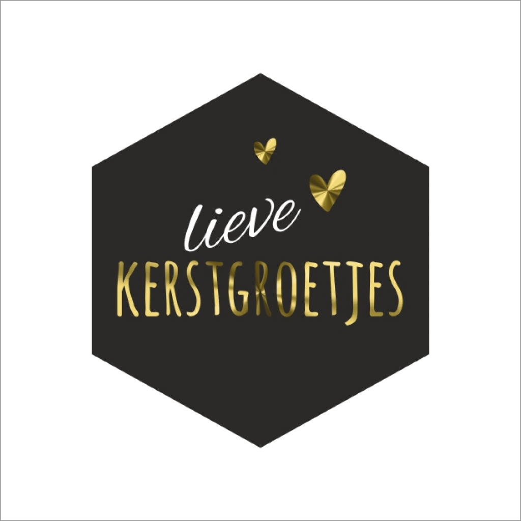 Stickers – Lieve kerstgroetjes – 39 x 41mm – 250 Stuks – Sluitzegel – Voor Cadeaus en Verpakkingen