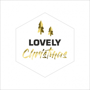 Stickers – Lovely Christmas – 39 x 41mm – 250 Stuks – Sluitzegel – Voor Cadeaus en Verpakkingen