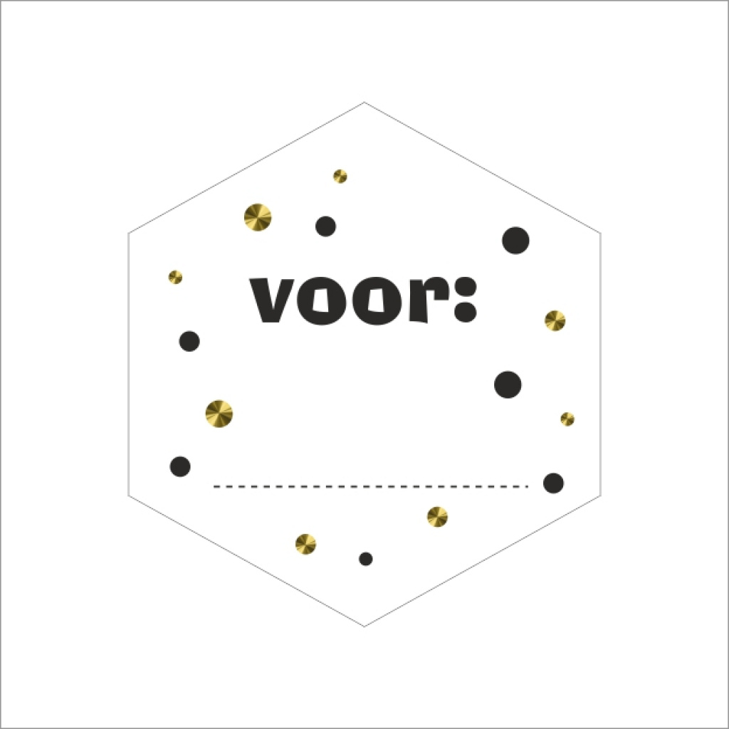 Stickers – Voor..... – 39 x 41mm – 250 Stuks – Sluitzegel – Voor Cadeaus en Verpakkingen