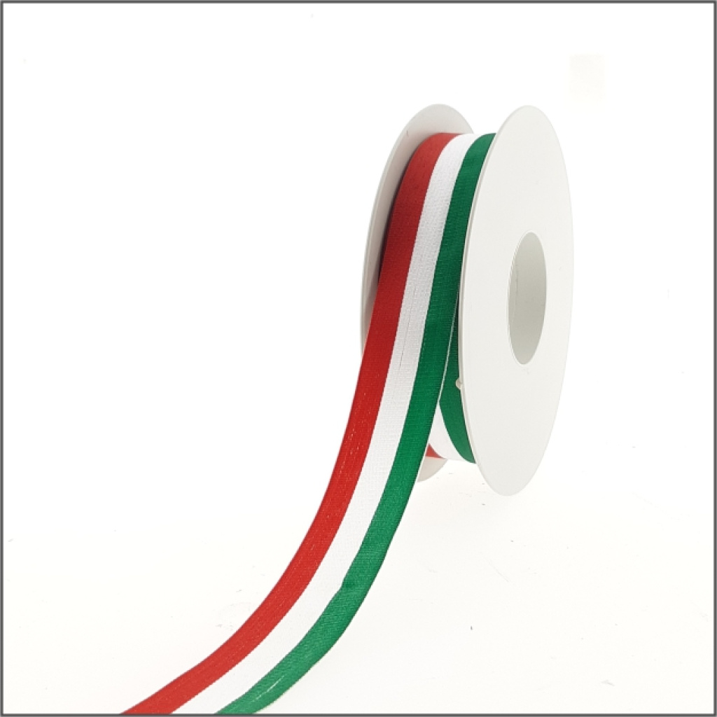 Lint Italiaanse vlag-25mm x 25 meter