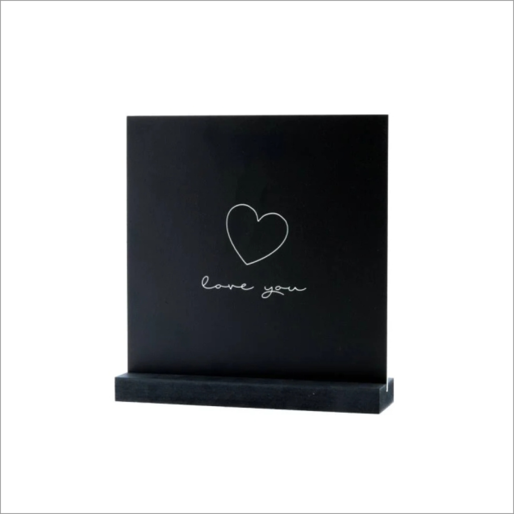 Decoplaatje – love – met houder