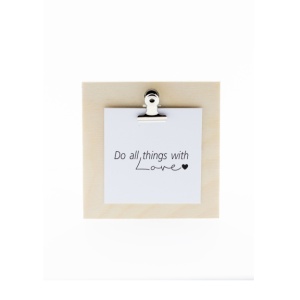 Mini-Clipbordje met kaartje – Do all things with love