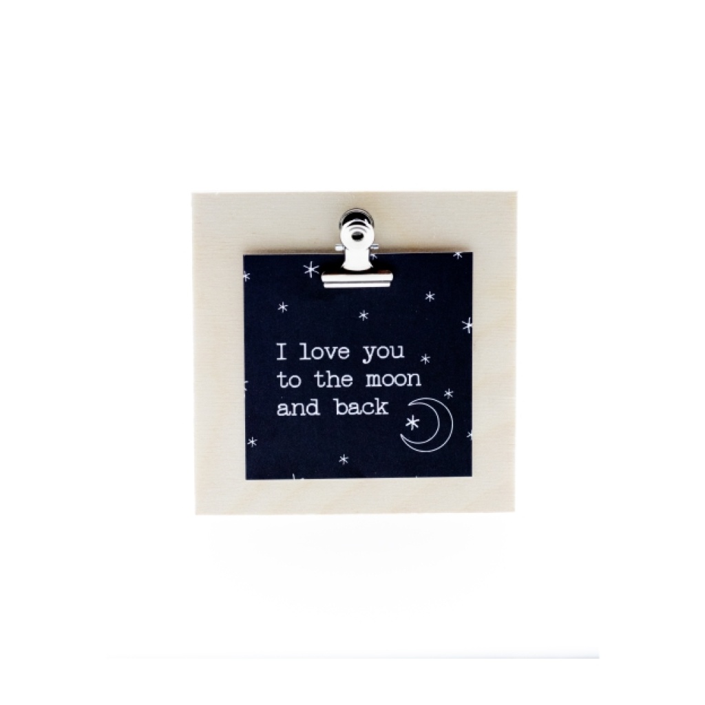 Mini-Clipbordje met kaartje - i love you to the moon and back