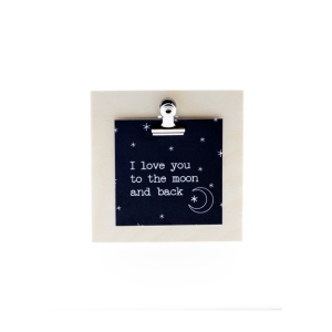 Mini-Clipbordje met kaartje - i love you to the moon and back