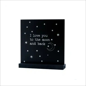 Decoplaatje – to the moon and back – met houder