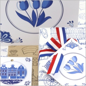 Papierrol – Wit - Holland print – 50cm x 100m