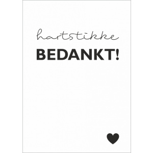 Wenskaart – hartstikke bedankt