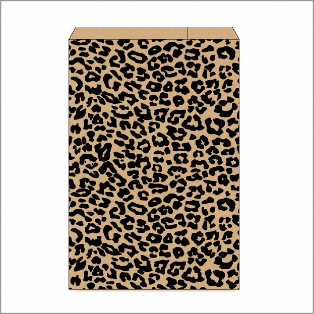 Vlak zakje panter – bruin 15 x 23 cm – 250 stuks