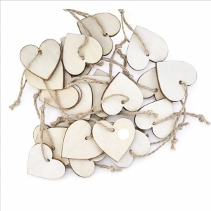 24x gelukshangers – naturel hart
