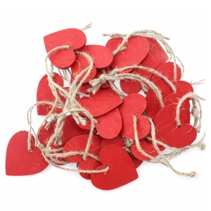 24x gelukshangers – rood hart