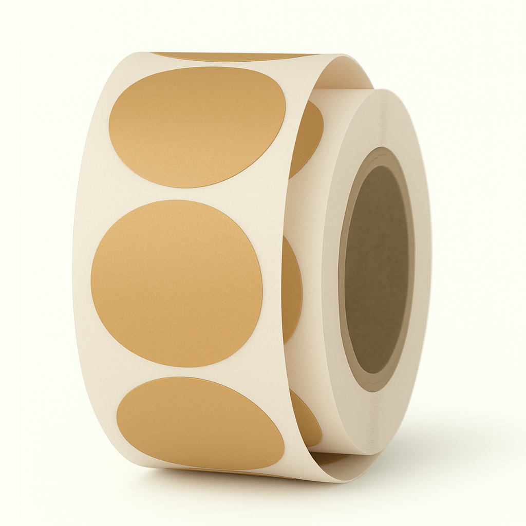 Signaal etiketten – Rond 25mm – mat goud