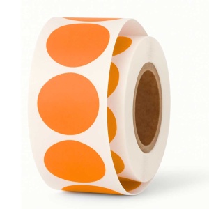 Signaal etiketten – Rond 25mm – fluor oranje