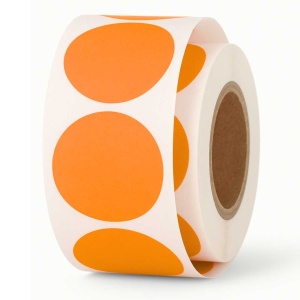 Signaaletiketten - Rond Ø35mm - Fluor Oranje (Chrome) - 1000 Stuks - Extra Permanente Kleefkracht - Papierbasis