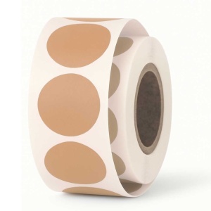 Signaal etiketten – Rond 25mm – bruin kraft