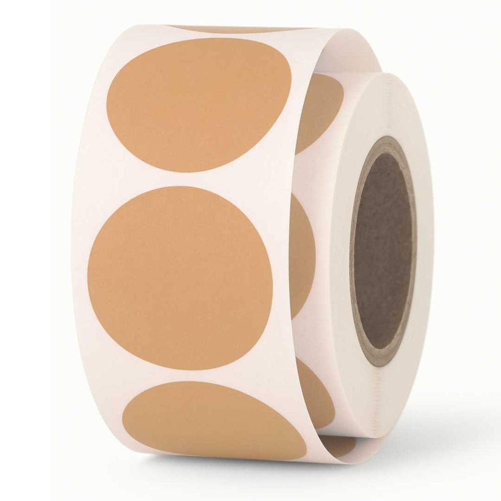 Etiketten - Rond Ø35mm - Kraft - 1000 Stuks - Extra Permanente Kleefkracht - Papierbasis