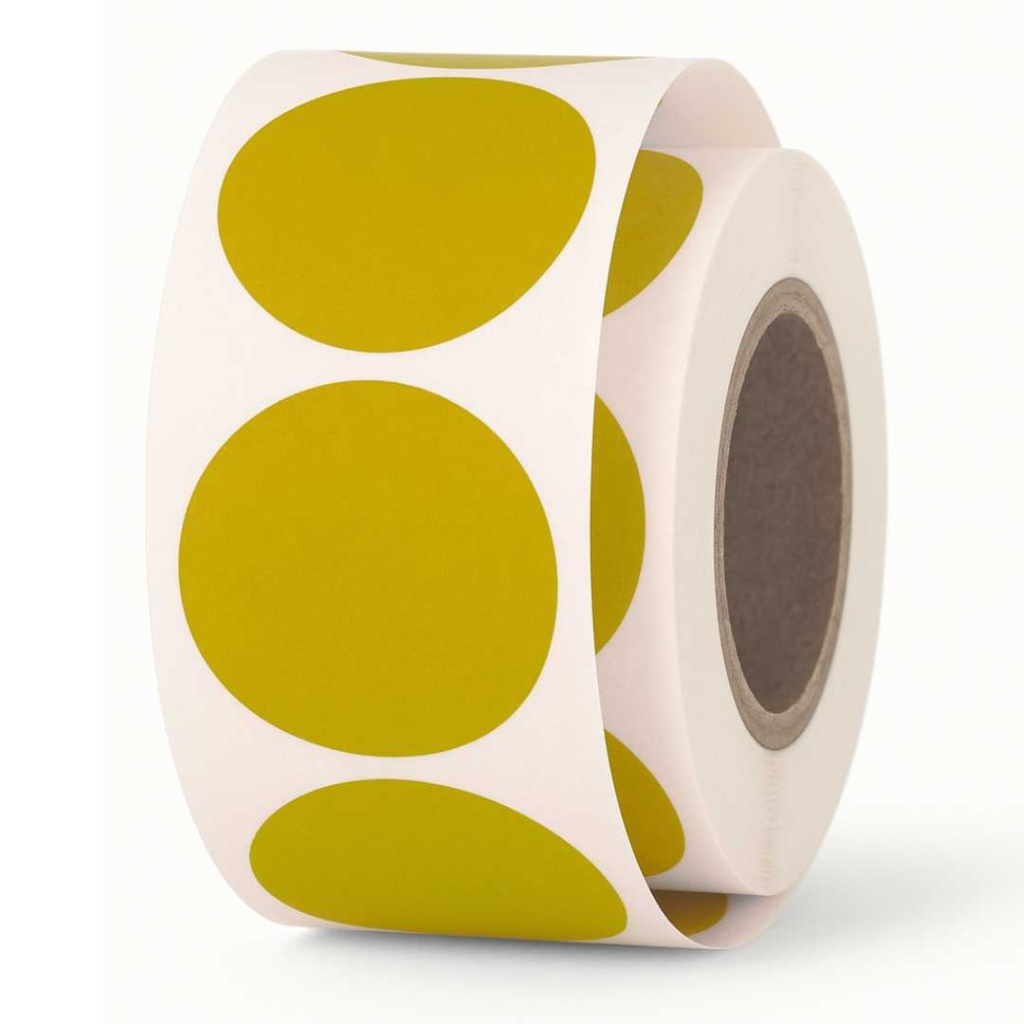 Signaal etiketten – Rond 35mm – oker