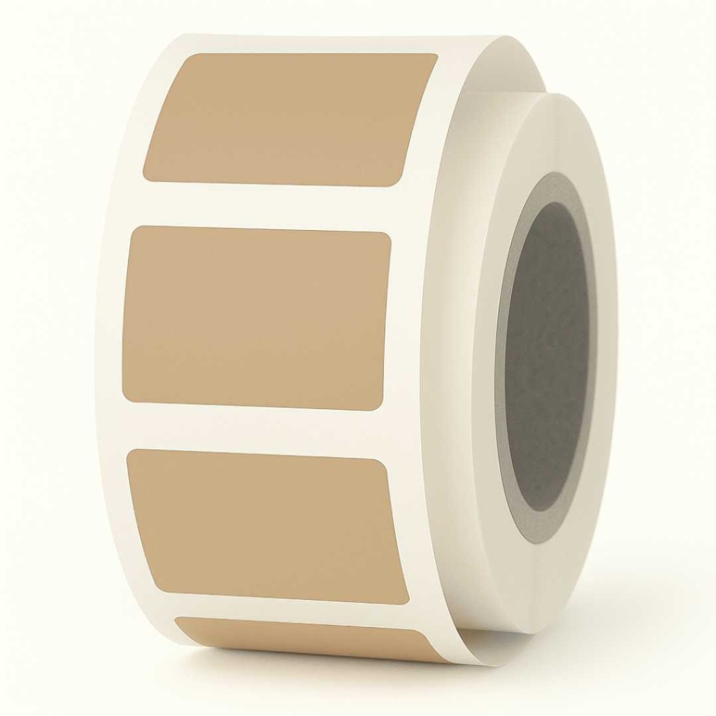 Signaal etiketten – bruin kraft – 36x25mm