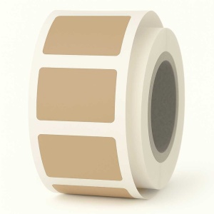 Signaal etiketten – bruin kraft – 36x25mm