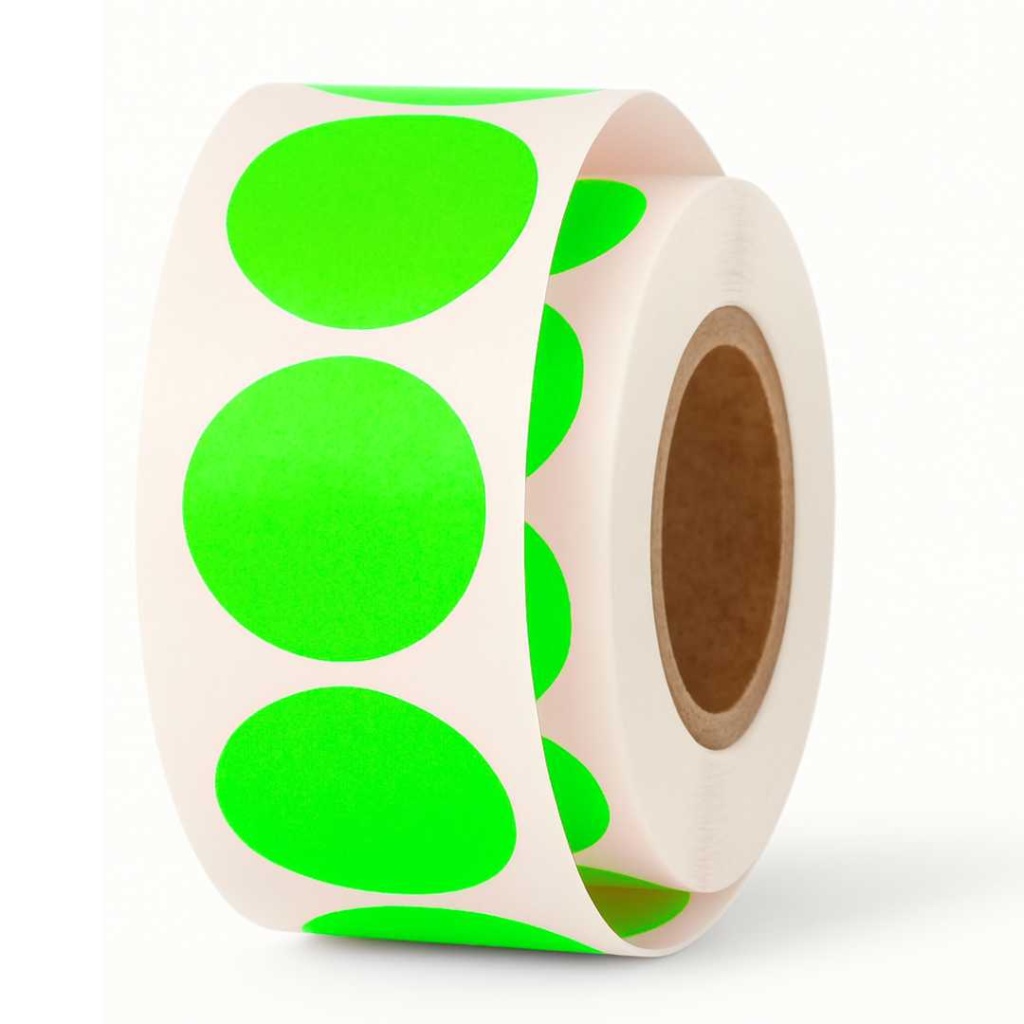 Signaal etiketten – Rond 25mm – fluor groen