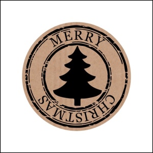 500x - "Merry Christmas" - Rond 35mm - Kerst Etiketten - Kraft - Feestelijke Sluitzegels
