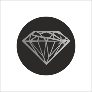 500x - "Diamant Zilver" - Luxe Etiketten - Sluitzegels - Ø35mm - Mat Zwart met Glans Zilveren Opdruk - Inclusief Dispenserdoos