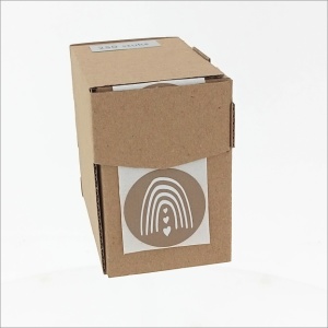 Stickers - Regenboog - Kraft - 40mm - per 10 stuks of 250 Stuks - Etiketten - Sluitzegel - Wensstickers met Hartjes