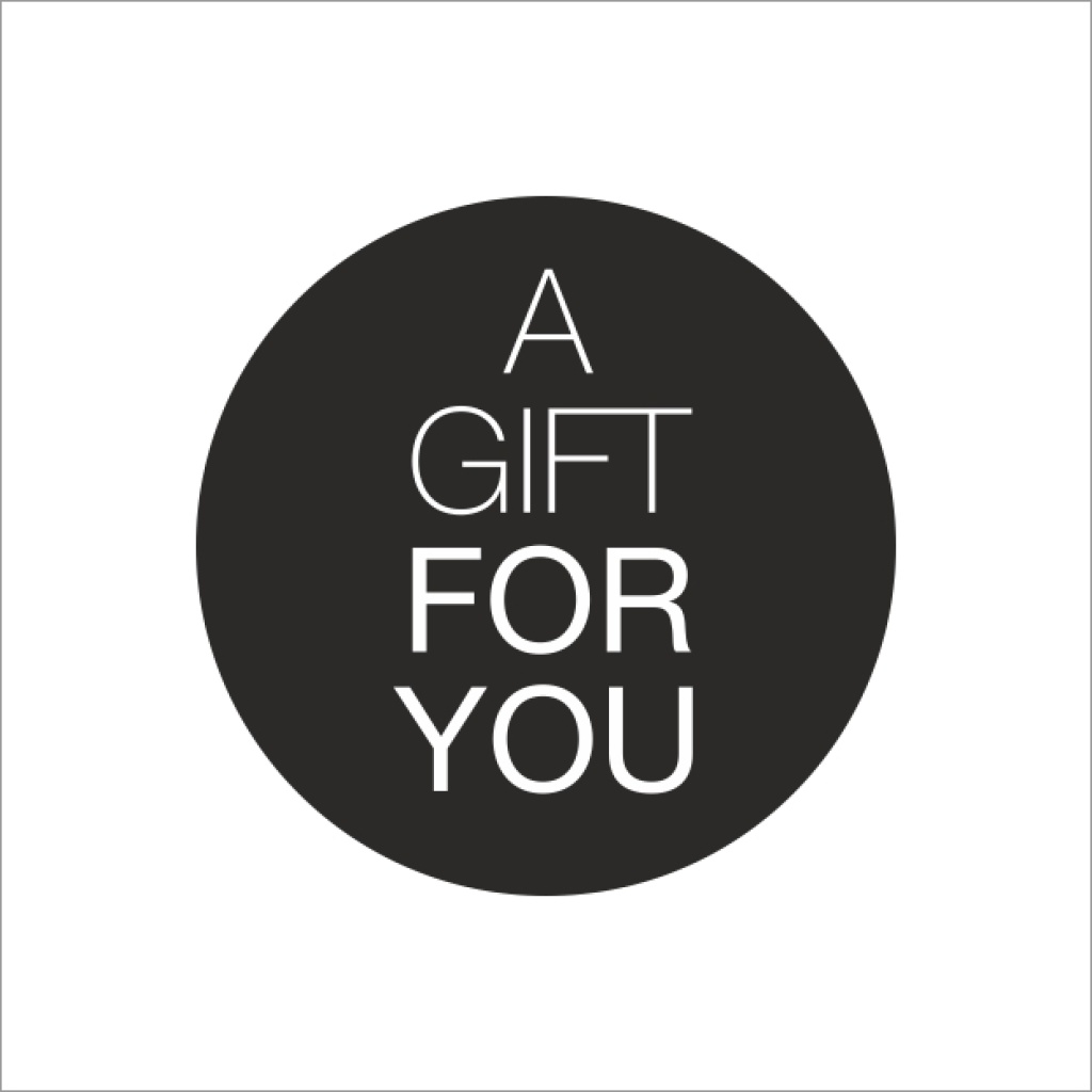 250x - "A GIFT FOR YOU" - Wensetiketten - Gelegenheidsetiketten - Sluitzegels - Ø40mm - Mat Zwart met Witte Opdruk - Stickers