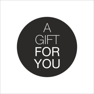 250x - "A GIFT FOR YOU" - Wensetiketten - Gelegenheidsetiketten - Sluitzegels - Ø40mm - Mat Zwart met Witte Opdruk - Stickers