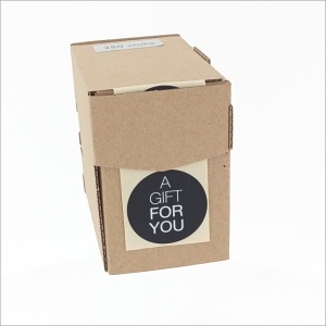 250x - "A GIFT FOR YOU" - Wensetiketten - Gelegenheidsetiketten - Sluitzegels - Ø40mm - Mat Zwart met Witte Opdruk - Stickers