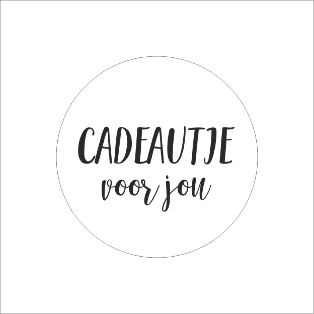 250x - "Cadeautje voor jou" - Wensetiketten - Gelegenheidsetiketten - Sluitzegels - Ø40mm - Wit met Zwarte Opdruk - Stickers