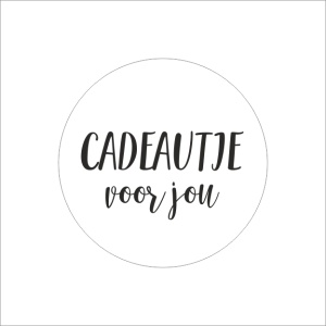 250x - "Cadeautje voor jou" - Wensetiketten - Gelegenheidsetiketten - Sluitzegels - Ø40mm - Wit met Zwarte Opdruk - Stickers