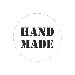 250x - "HAND MADE" - Wensetiketten - Gelegenheidsetiketten - Sluitzegels - Ø40mm - Wit met Zwarte Opdruk