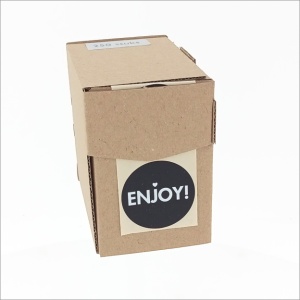 250x - "ENJOY!" - Wensetiketten - Gelegenheidsetiketten - Sluitzegels - Ø40mm - Mat Zwart met Witte Opdruk - Stickers