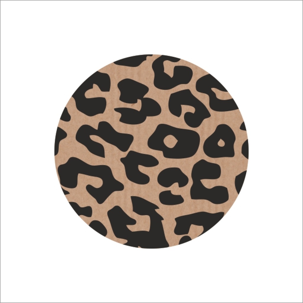 Stickers - Panterprint - Kraft - Rond 40mm - 250 Stuks - Etiketten - Sluitzegel - Trendy Dierenprint Stickers