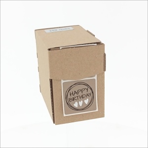 Stickers - Happy Birthday - Kraft - 39x39mm -per 10 stuks of 250 Stuks - Etiketten - Sluitzegel - Feestelijke Verjaardagsstickers
